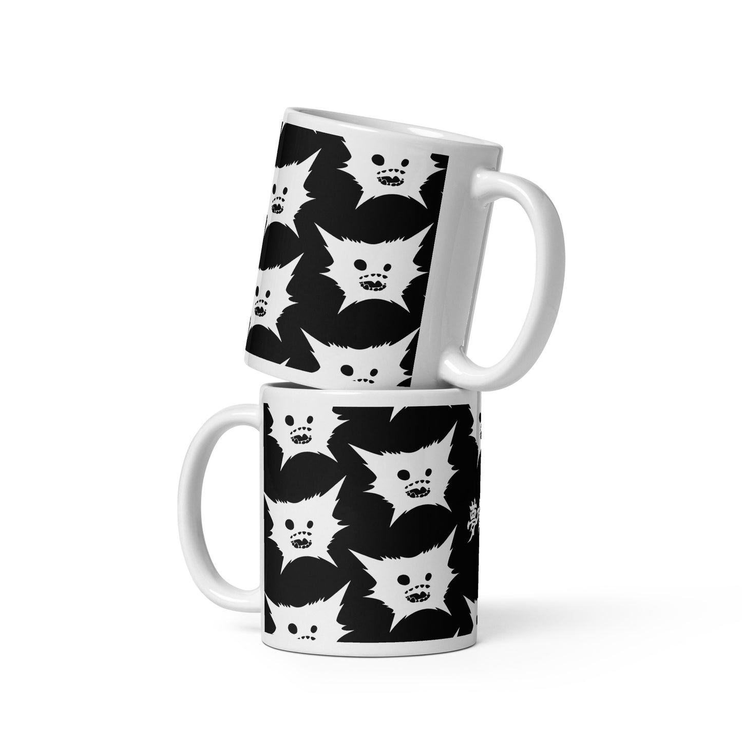 White DreamEater Kanji Logo Glossy Step & Repeat Logo Mug
