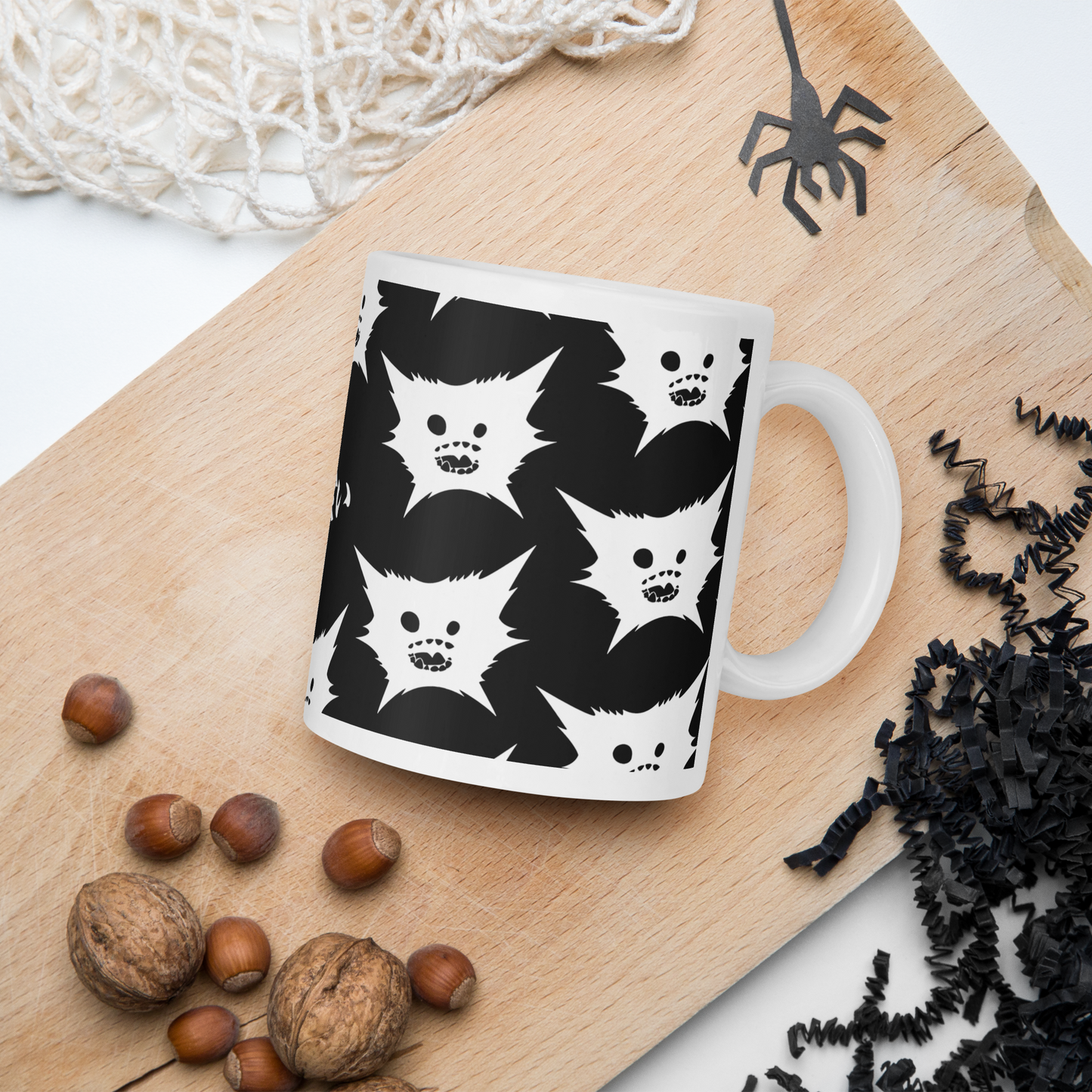 White DreamEater Kanji Logo Glossy Step & Repeat Logo Mug