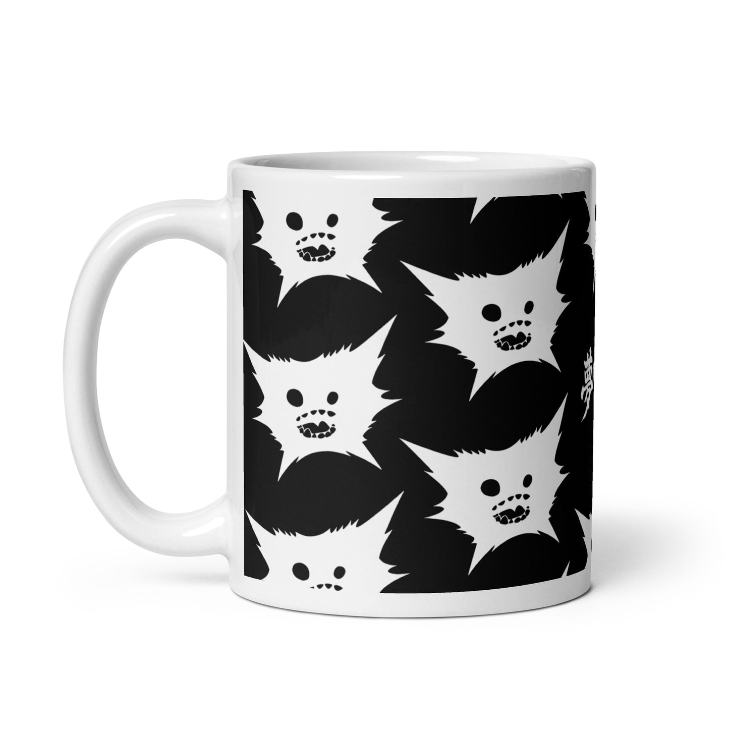 White DreamEater Kanji Logo Glossy Step & Repeat Logo Mug