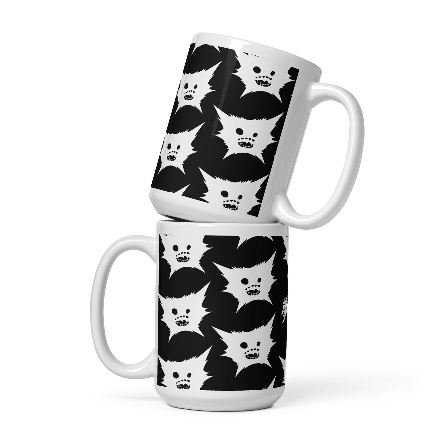 White DreamEater Kanji Logo Glossy Step & Repeat Logo Mug