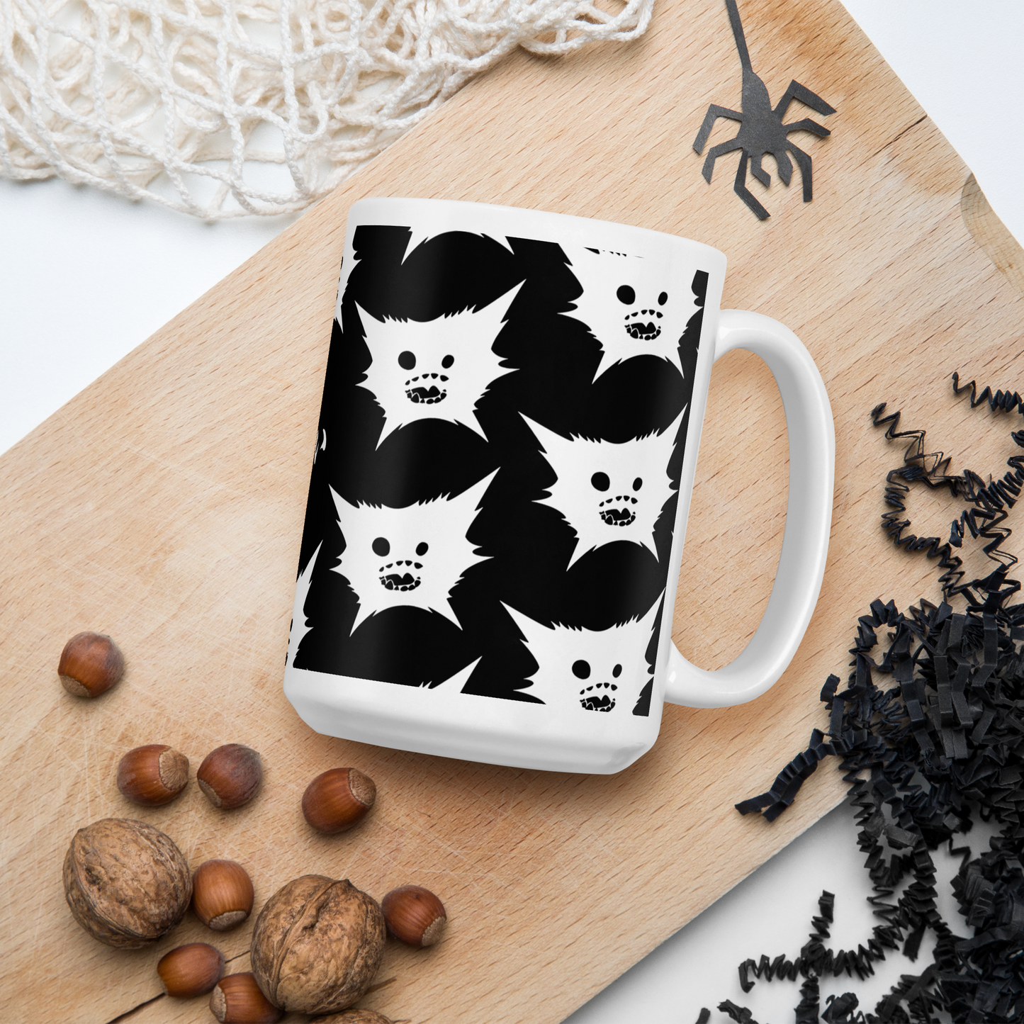 White DreamEater Kanji Logo Glossy Step & Repeat Logo Mug