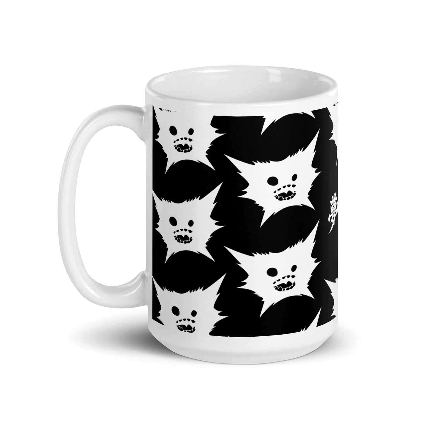 White DreamEater Kanji Logo Glossy Step & Repeat Logo Mug