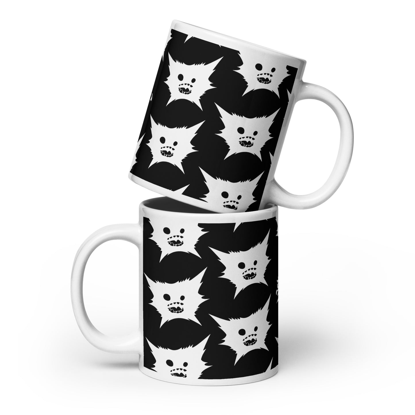 White DreamEater Kanji Logo Glossy Step & Repeat Logo Mug