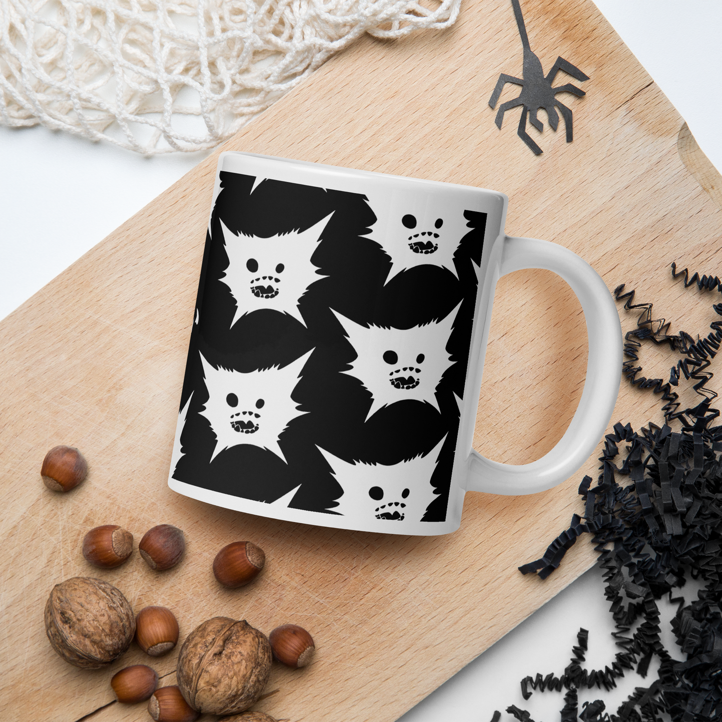 White DreamEater Kanji Logo Glossy Step & Repeat Logo Mug
