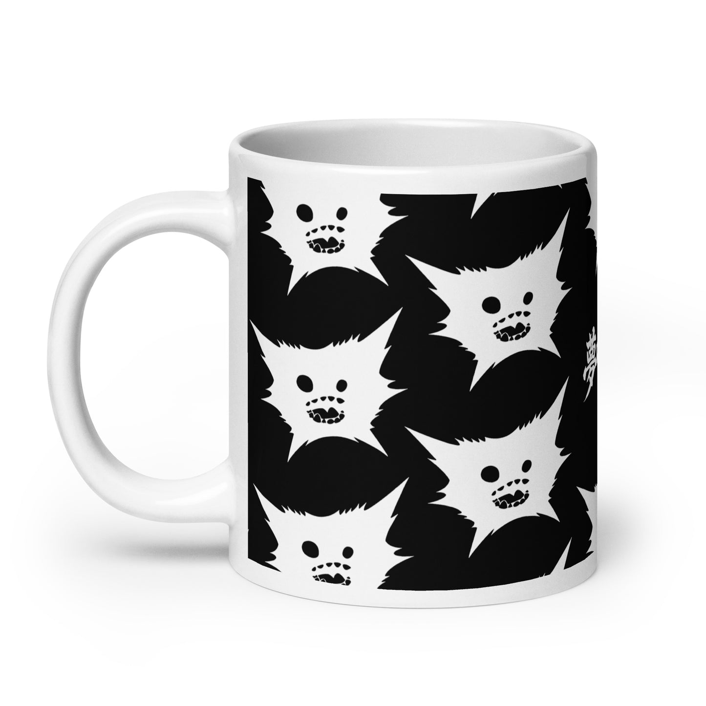 White DreamEater Kanji Logo Glossy Step & Repeat Logo Mug