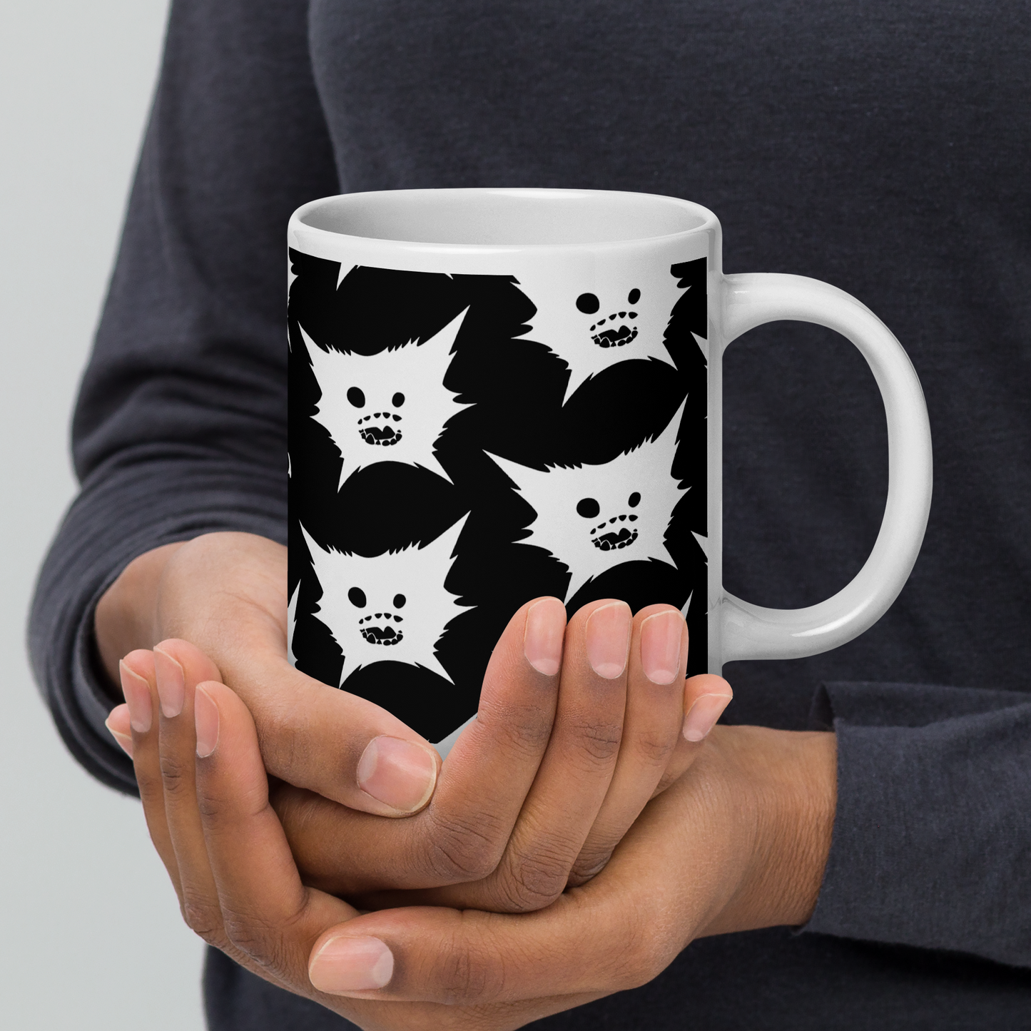 White DreamEater Kanji Logo Glossy Step & Repeat Logo Mug