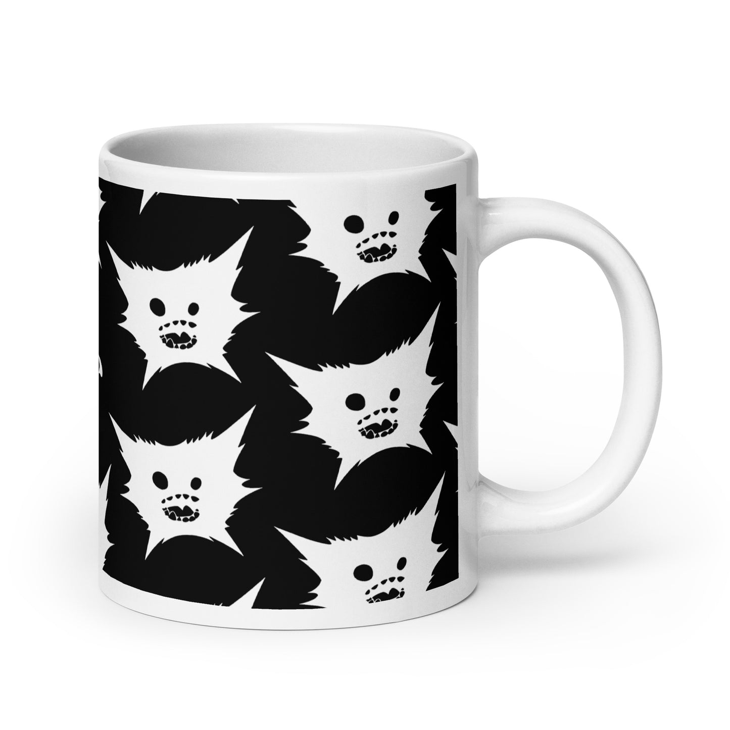 White DreamEater Kanji Logo Glossy Step & Repeat Logo Mug